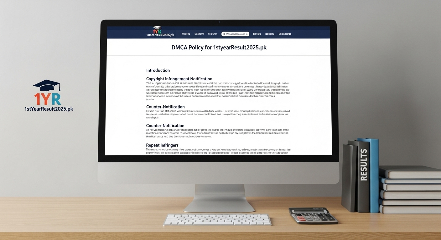 DMCA Policy for 1stYearResult2025.pk